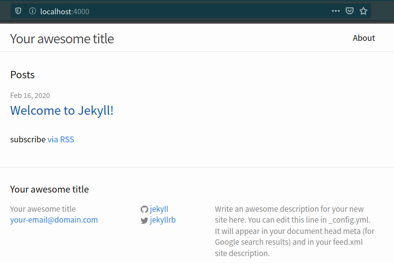 Jekyll installation